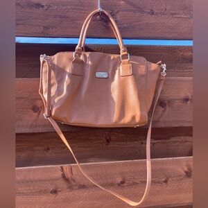 Nine West Tan Crossbody Faux Leather Bag GUC